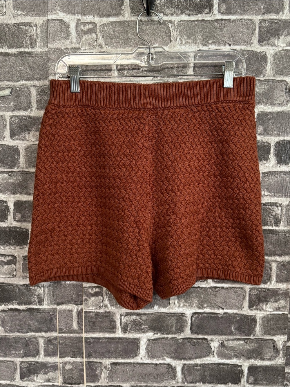 Free People Laguna Love Sweater shorts rust brown orange knit